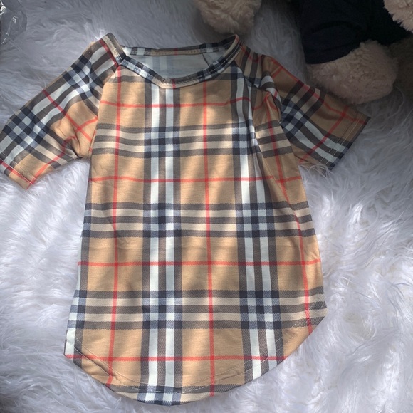 Dog luxury summer T-shirt Burberry style